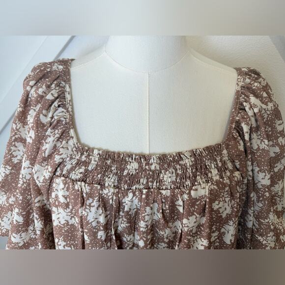 By Together Morning Dew Square Neck Floral Babydoll Puff Sleeve Dress Size S - Picture 5 of 11